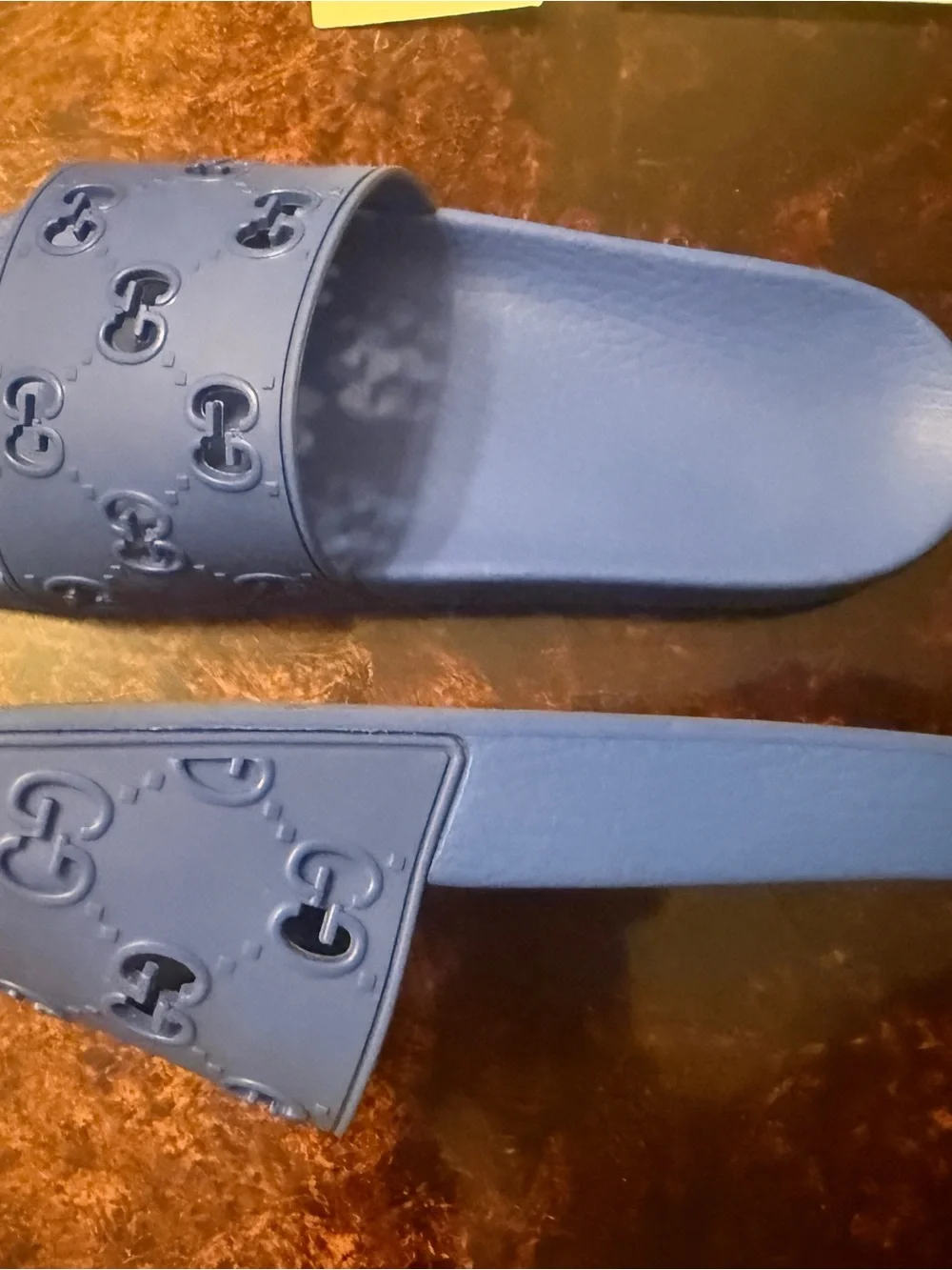 Gucci royal Blue slides Logo Slide Sandals